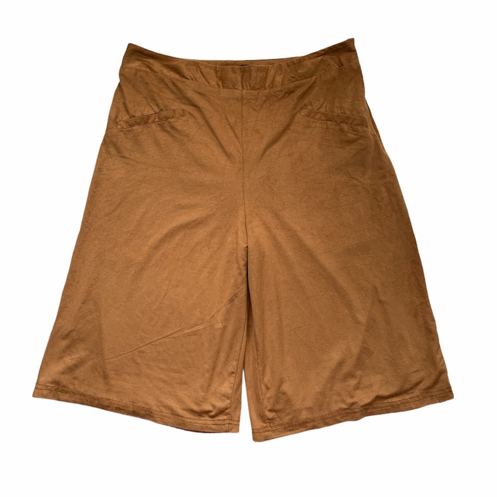 MODA Brown Faux Suede Bermuda Shorts